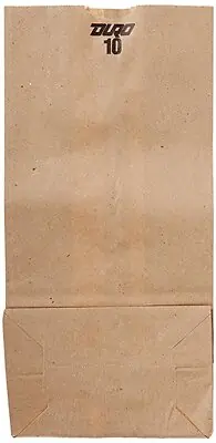 RJ Schinner Co - 18410 Grocery Bag Duro® Brown Kraft Recycled Paper #10