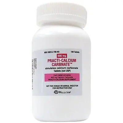 Wallcur - 675CC Clinical Training Medication Practi-Calcium Carbonate™ Oral Med Tablet Bottle 600 mg per Tablet
