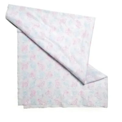 O&M Halyard Inc - 62110 Baby Blanket Halyard 14 X 15 Inch Cotton Pink / Blue Print