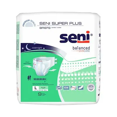 TZMO USA Inc - S-LA09-BP1 Seni® Super Plus Overnight Heavy to Severe Absorbency Incontinence Brief