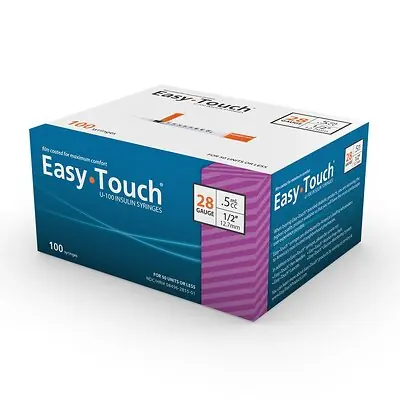 MHC Medical - 828555 Standard Insulin Syringe with Needle EasyTouch™ 0.5 mL 1/2 Inch 28 Gauge NonSafety Thin Wall
