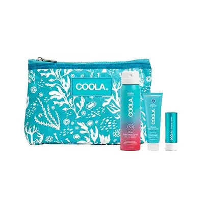 COOLA LLC - CL10599 Suncare Travel Kit COOLA® SPF 30 / SPF 50 Spray / Lotion / Balm Pouch