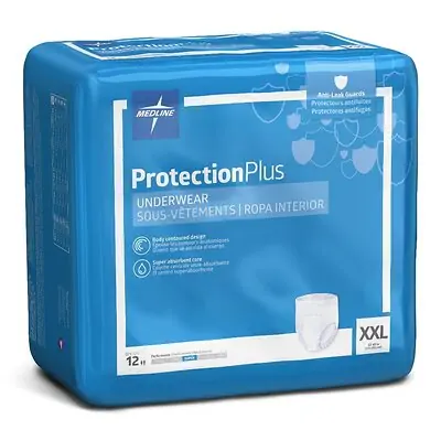 Medline - MSC33700 Absorbent Underwear FitRight® Super Pull On with Tear Away Seams Adult 2X-Large Unisex Disposable Heavy Absorbency