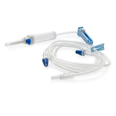 McKesson Brand - MS9212NF Primary IV Administration Set MedStream Gravity 2 Ports 20 Drops / mL Drip Rate Without Filter 80 Inch Tubing Solution Without Flow Regulator