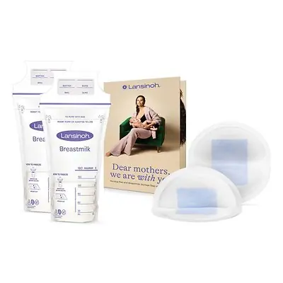 Emerson Healthcare - 20448 Lansinoh® Nursing Bundle – 2 Stay Dry Nursing Pads & 2 Breast Milk Storage Bags