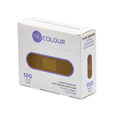 Tru-Colour Products LLC - TCB-PLS100 Tru-Colour Skin Tone Shade Fabric Bandage Adhesive Strip