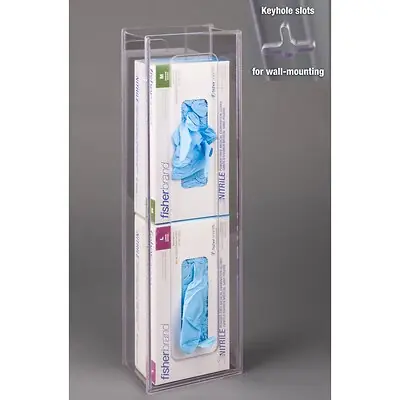 Poltex Inc - 2GBNARRO-W Glove Box Holder Wall Mounted 2-Box Capacity Clear 19.8 X 5-1/2 Inch PETG Plastic