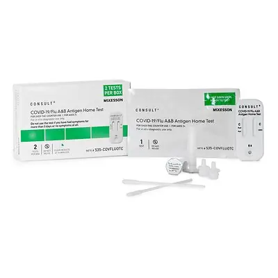 McKesson Brand - 535-COVFLUOTC McKesson Consult® COVID-19/Flu A & B Antigen Home Test