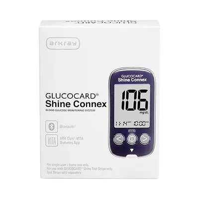 Arkray USA - 543110 Blood Glucose Meter Glucocard® Shine 5 Second Results Stores up to 500 Results No Coding Required