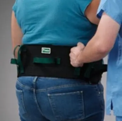 Posey - 6537QDX Gait Belt with Handles Posey® 30 to 66 Inch Length Black / Green Nylon