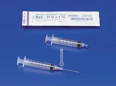 Cardinal - 1181622112 Monoject™ SoftPack 6 mL Syringe w/ Hypodermic Needle