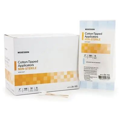 McKesson Brand - 24-103 McKesson Nonsterile Cotton-Tip Swabsticks