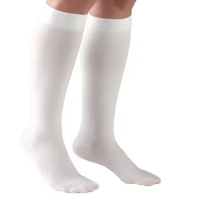 Truform - 1943WH-M Compression Sock Truform® Knee High Medium White Closed Toe