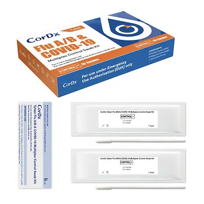 CorDx Inc - CUS294-10 Control Tyfast Flu A+B / COVID-19 Positive Level / Negative Level 20 Swabs