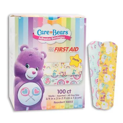 Dukal - 10852 American® White Cross Stat Strip® Kid Design Care Bears™ Adhesive Strips