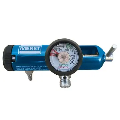 MERET USA LLC - AREG8725-B2D-BU Oxygen Regulator 0-25LPM DISS