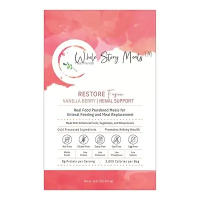 Whole Story Meals - 9126 Oral Supplement Restore Fusion Renal Support Vanilla Berry Flavor Powder 16 oz. Pouch