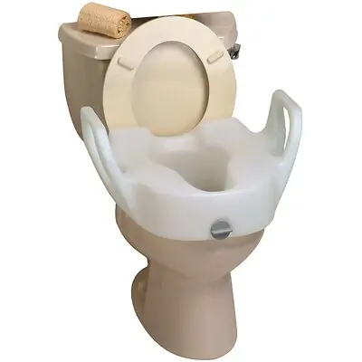 Maddak - 725753111 Lock-On Elevated Toilet Seat with Arms