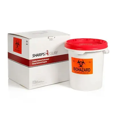Sharps Assure LLC - SA5G Mailback Sharps Container Sharps Assure White Base 14 H X 15 W X 14 l Inch Horizontal / Vertical Entry 5 gal.