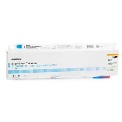 McKesson Brand - 16-MH1616C Urethral Catheter McKesson Coude Tip Hydrophilic Coated PVC 16 Fr. 16 Inch Length