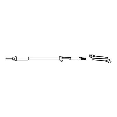 Intuvie LLC - AX-80075 Secondary IV Pump Set Zyno Pump Without Ports 20 Drops / mL Drip Rate Without Filter 40 Inch Tubing Solution