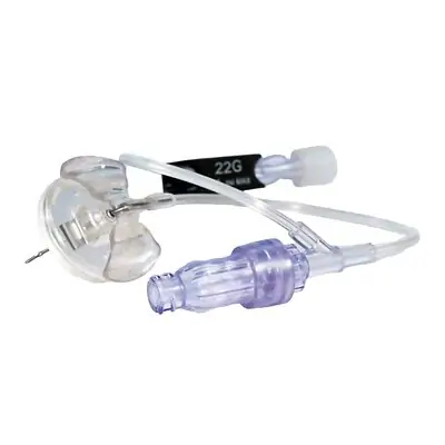 B. Braun - 4447056-02 Huber Needle Infusion Set Surecan™ Safety II 22 Gauge 1 Inch 8 Inch Tubing Needleless Y-Site Injection Port