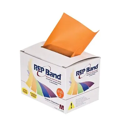 Fabrication Enterprises - 10-1075 Exercise Resistance Band REP Band® Orange 4 Inch X 6 Yard Light Resistance