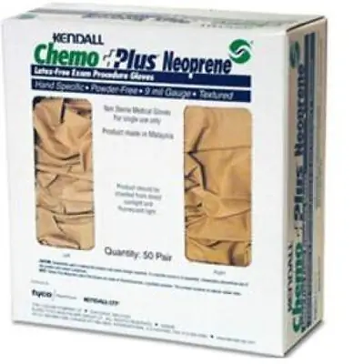 Cardinal CT21921-- - Exam Glove ChemoPlus™ Medium 50 Pairs per Box NonSterile Polychloroprene Extended Cuff Length Textured Fingertips Beige Chemo Tested - 50/Box, 150/Case