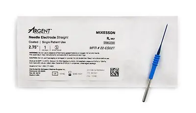 McKesson Brand - 22-ES02T Needle Electrode McKesson Argent™ Coated Stainless Steel Sterile Straight Needle Tip Disposable