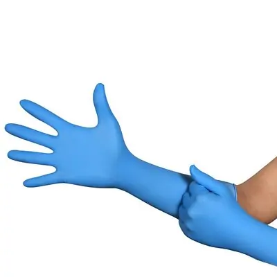 Ansell - ULNCS-4 Chemical Protection Glove Micro-Touch® Central Supply SPD Plus X-Large Nitrile Blue 16 Inch Length Beaded Cuff NonSterile