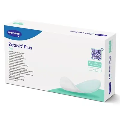 Hartmann - 413600 Super Absorbent Dressing Zetuvit® Plus Oval 2-3/5 X 6-9/10 Inch Without Border Sterile