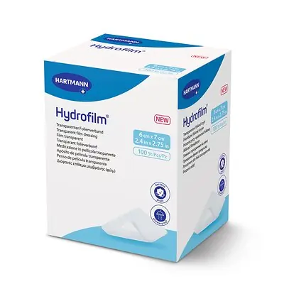 Hartmann - 970001 Transparent Film Dressing Hydrofilm® 2 X 2-3/4 Inch 4 Tab Delivery Rectangle Sterile
