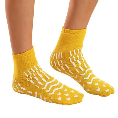 The Pillow Factory Division - 90383 Risk Management Slipper Socks Confetti Treads® Unisex Adult 2X-Large All Around Tread Single Patient Use Yellow