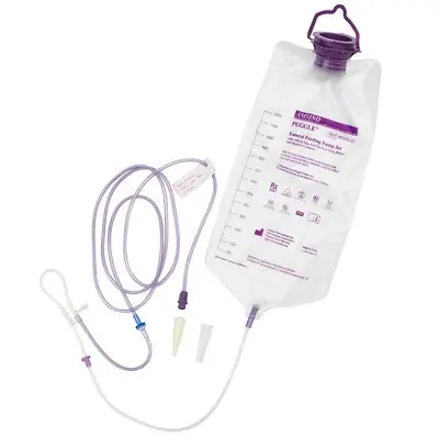 Amsino International - PE90B12T Enteral Feeding Pump Bag Set with ENFit® Connector PUGGLE™ 1200 mL Polyvinyl NonSterile ENFit® Connector and Transition Connector