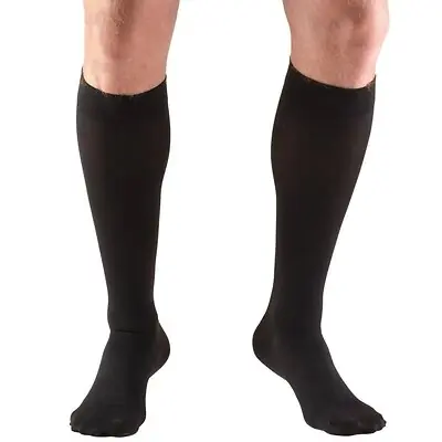 Truform - 8875BL-M Compression Stocking Truform Knee High Medium Black Closed Toe
