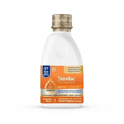 Abbott Nutrition - 68160 Infant Formula Similac® 360 Total Care® Sensitive Unflavored 32 oz. Bottle Liquid Iron