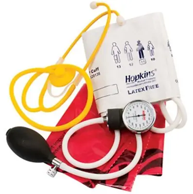 Hopkins Medical Products - 695252 Single Patient Use MRSA Kit without thermometer Adult Cuff Single Head Disposable Stethoscope Pocket Aneroid