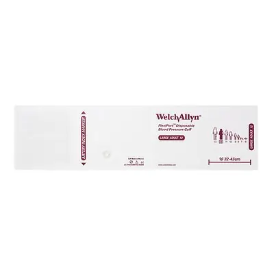 Welch Allyn - VINYL-12 Single Patient Use Blood Pressure Cuff FlexiPort® 32 to 43 cm Arm Vinyl Cuff Large Adult Cuff