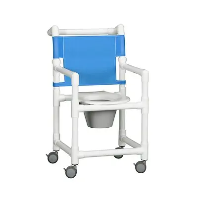 IPU - ESC17 P Commode / Shower Chair Select Fixed Arms PVC Frame Mesh Backrest 17-1/4 Inch Seat Width 300 lbs. Weight Capacity