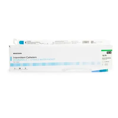 McKesson Brand - 16-MH1614 Urethral Catheter McKesson Straight Tip Hydrophilic Coated PVC 14 Fr. 16 Inch Length