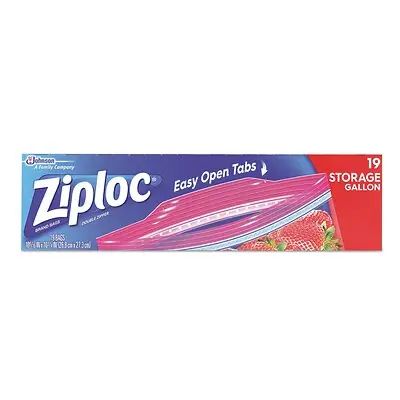 Essendant Co-United Stationers SJN314467 - Reclosable Bag Ziploc® 10-9/16 X 10-3/4 Inch Plastic Clear / White Block Zipper Closure - 19/Box, 228/Case