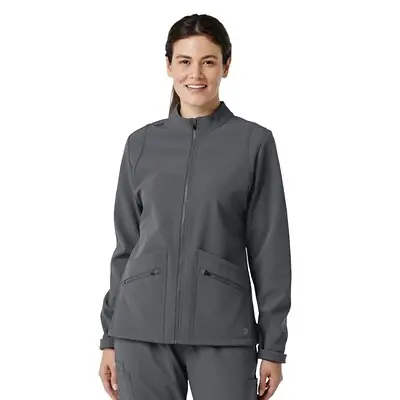 Fashion Seal Uniforms - 8509-PEWT-M Warm-Up Jacket Wink™ Softshell Pewter Medium Hip Length 94% Polyester / 6% Spandex Reusable