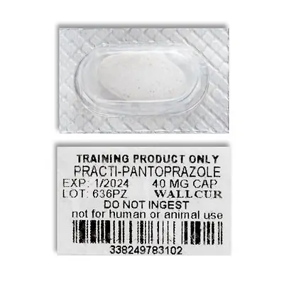 Wallcur - 636PZ Clinical Training Medication Practi-Pantoprazole™ Oval Caplet Blister Pack 40 mg per Dose
