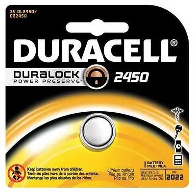 Duracell - DL2450BPK Lithium Battery Duracell® CR2450 Coin Cell 3 Volt Disposable 1 Pack
