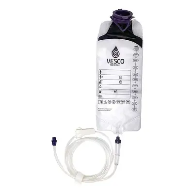 Vesco Medical - VED-049 Gravity Feeding Bag Set with ENFit™ Connector 1000 mL PVC