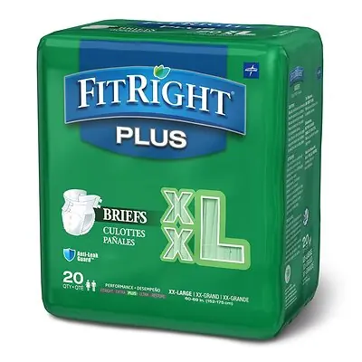 Medline - FITPLUSXXL FitRight™ Plus Anti-Leak Guard Briefs