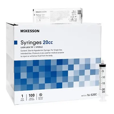 McKesson Brand - 16-S20C General Purpose Syringe McKesson 20 mL Luer Lock Tip Without Safety