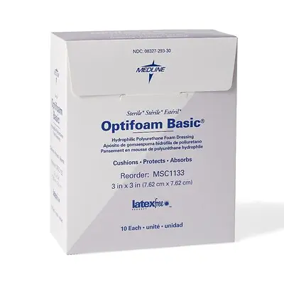 Medline - MSC1133 Optifoam® Basic Nonadhesive without Border Foam Dressing