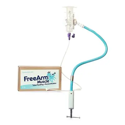 Staley House LLC - FAM001001B Feeding Tube / Infusion Bag Holder FreeArm® Muscle Blue For Feeding Bags