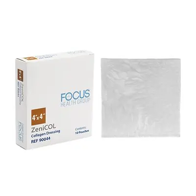 Focus Health Group - 90044 Collagen Dressing ZeniCOL 4 X 4 Inch Square Sterile